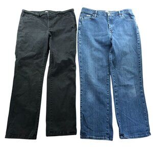 2 Lee Womens Jeans 14 Medium Lot Of Two Classic Fit Straight Leg Denim Casual